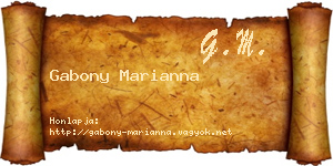 Gabony Marianna névjegykártya